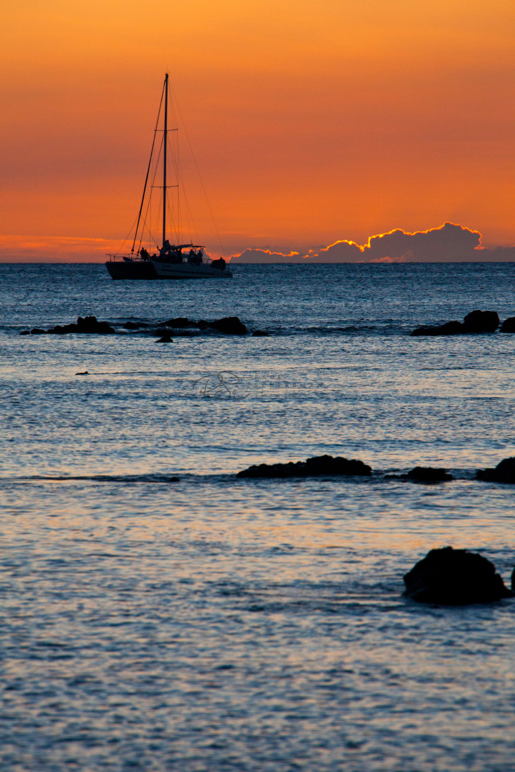 "Sailing Into the Sunset" stock image