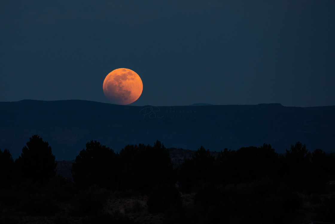 "Rising Blood Moon" stock image