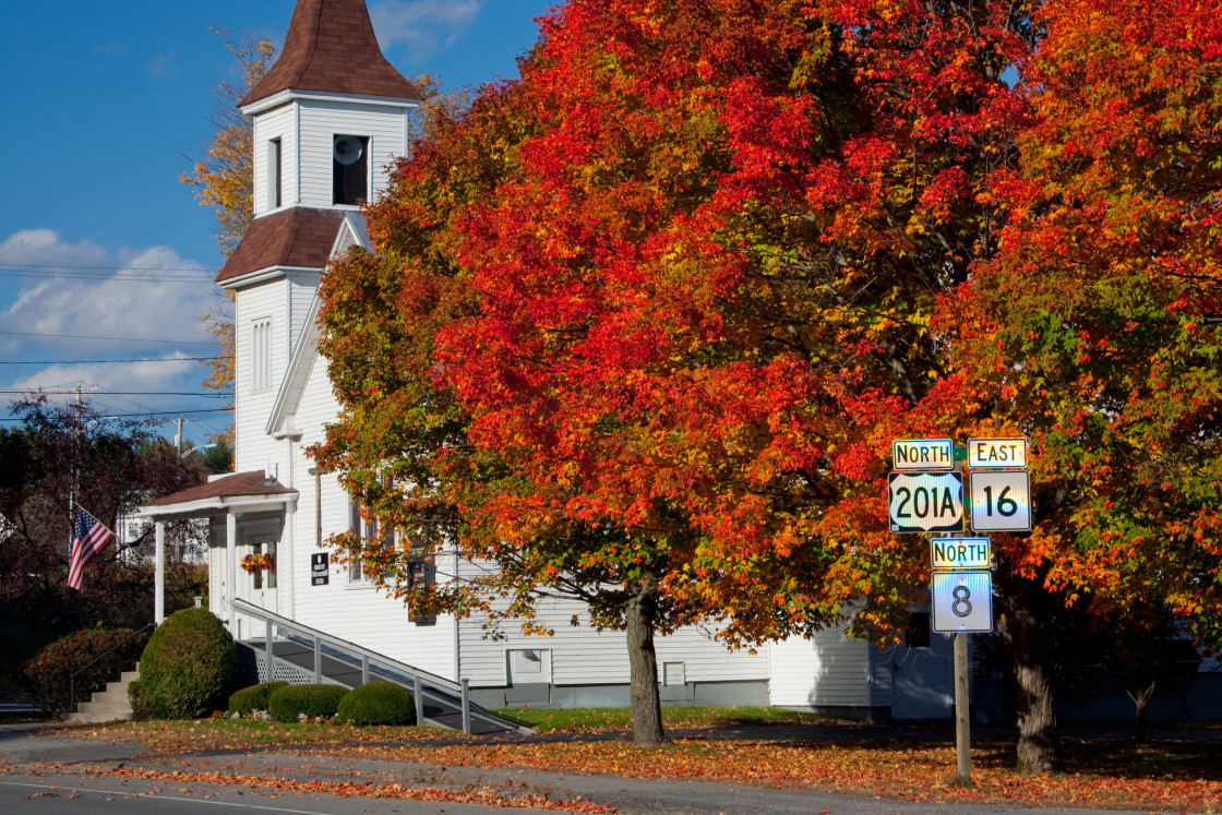 "New Hampshire Crossroads" stock image