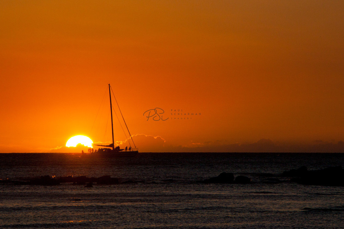 "Sailing Into the Sunset" stock image