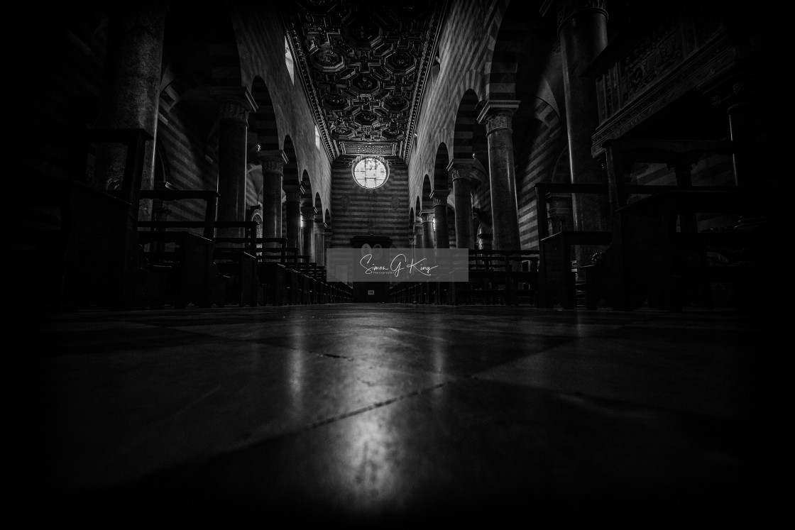 "Inside Volterra Duomo" stock image