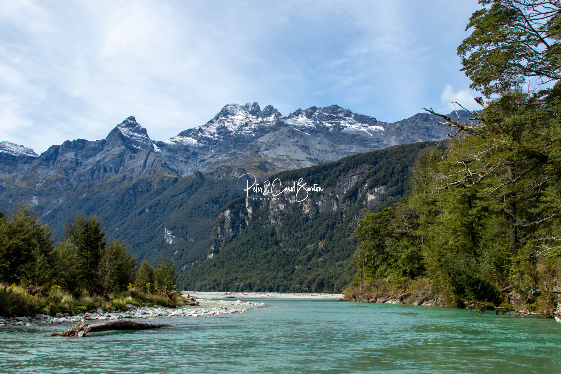 "Dart River, Jet Boats, Queenstown, South Island, New Zealand" stock image