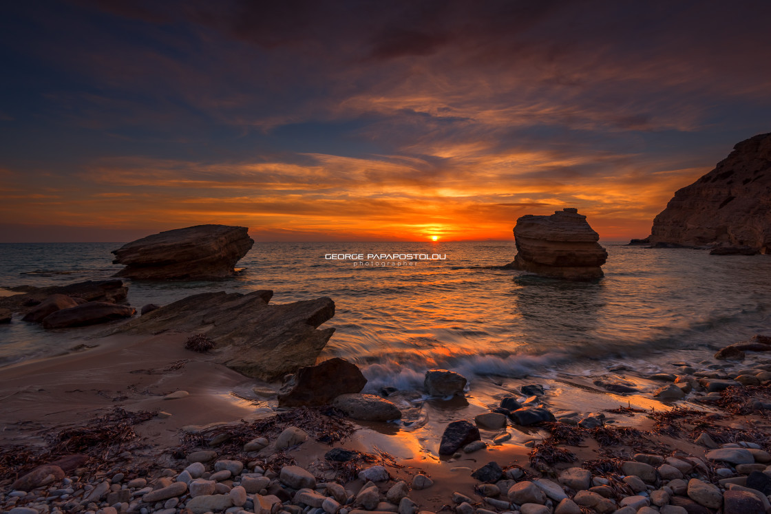 "Sunset in Aegean sea" stock image