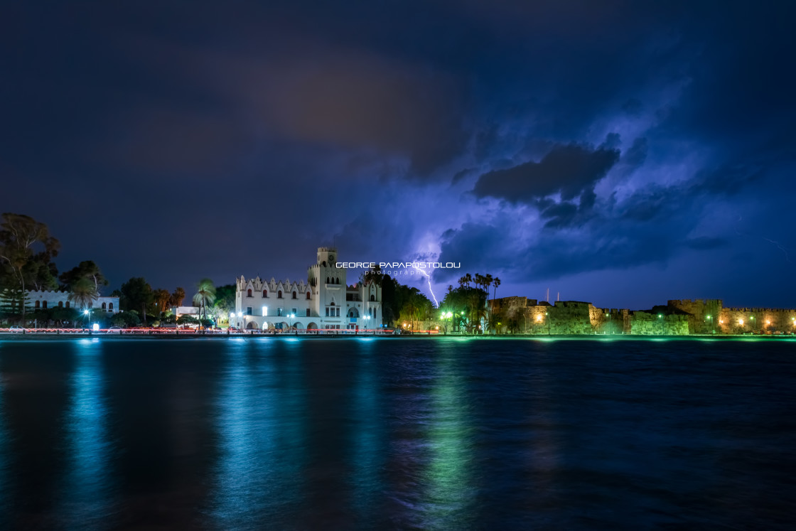 "Kos island under thunderstorm" stock image