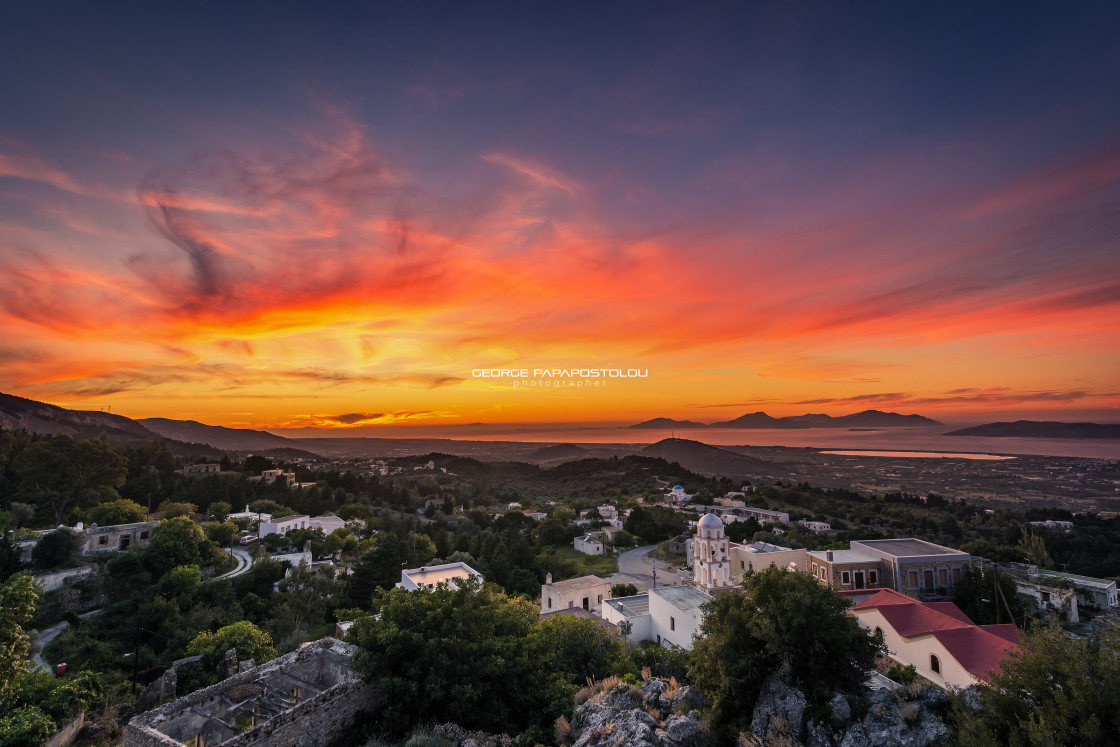 "Sunset moment in Kos island Greece" stock image