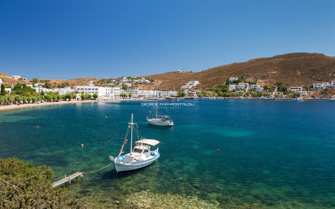 "Grikos gulf in Patmos island Greece" stock image