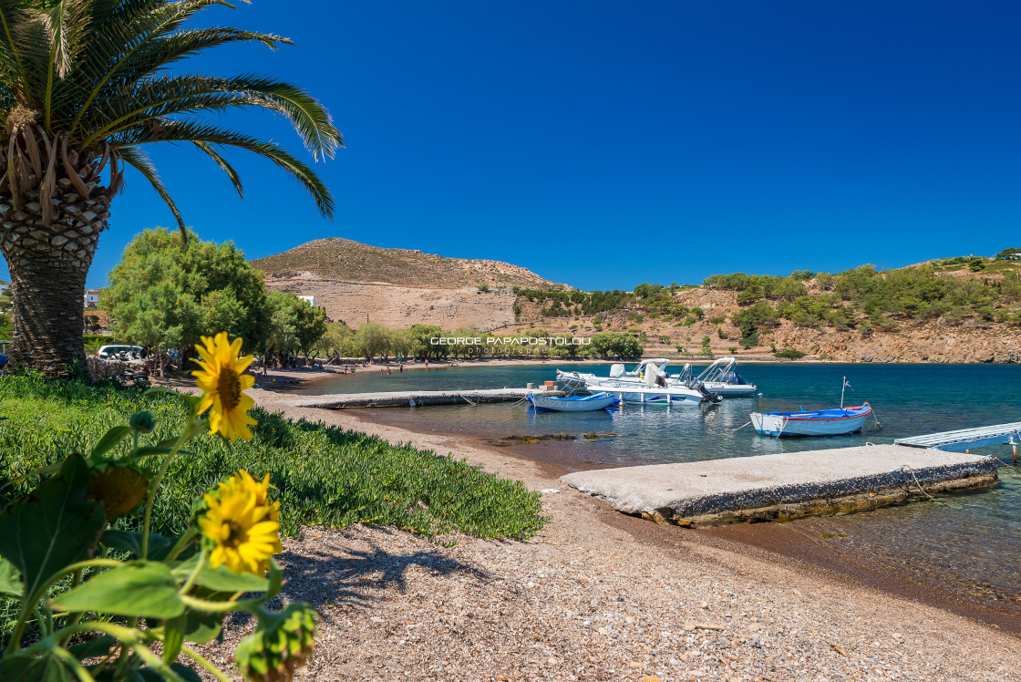 "Melloi Beach in Patmos island" stock image