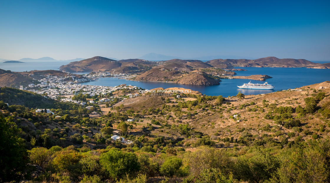 "Patmos island panorama" stock image