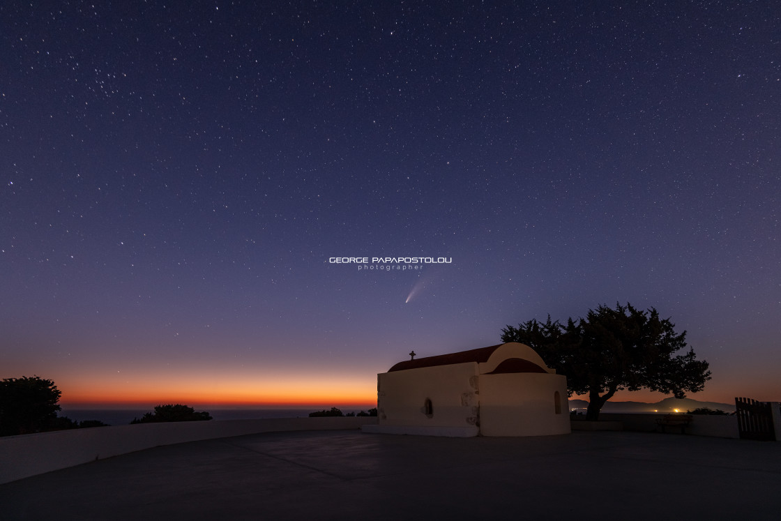 "Comet Neowise in Kos island Greece" stock image