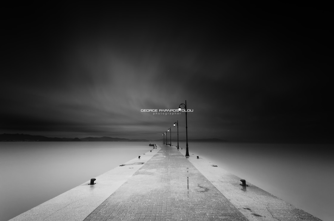 "The dock after storm" stock image