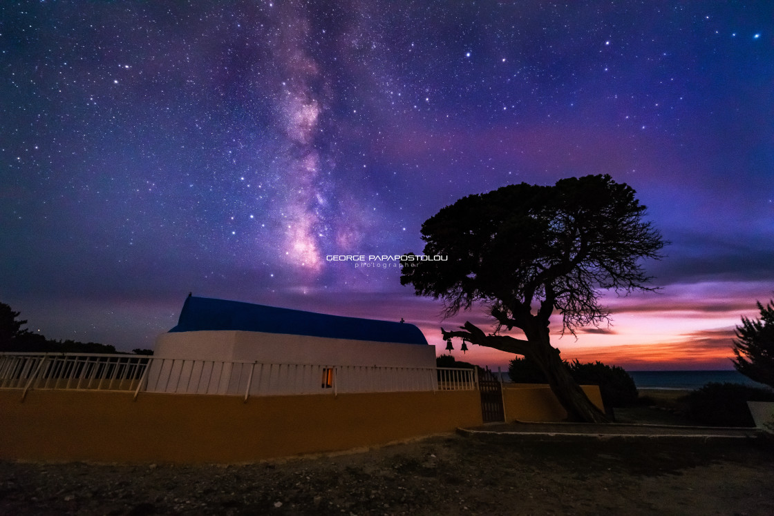 "Milky way in Kos island Greece" stock image