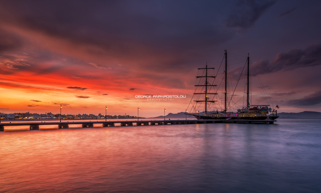 "Colorful sunset in Kos island Greece" stock image