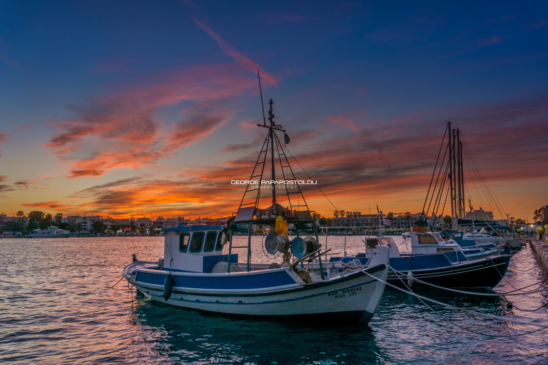 "The port Mandraki of Kos" stock image