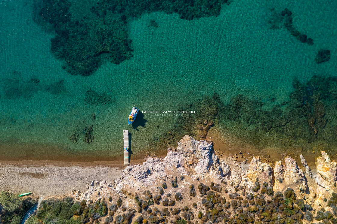 "Livadi Geranou Beach in Patmos island" stock image