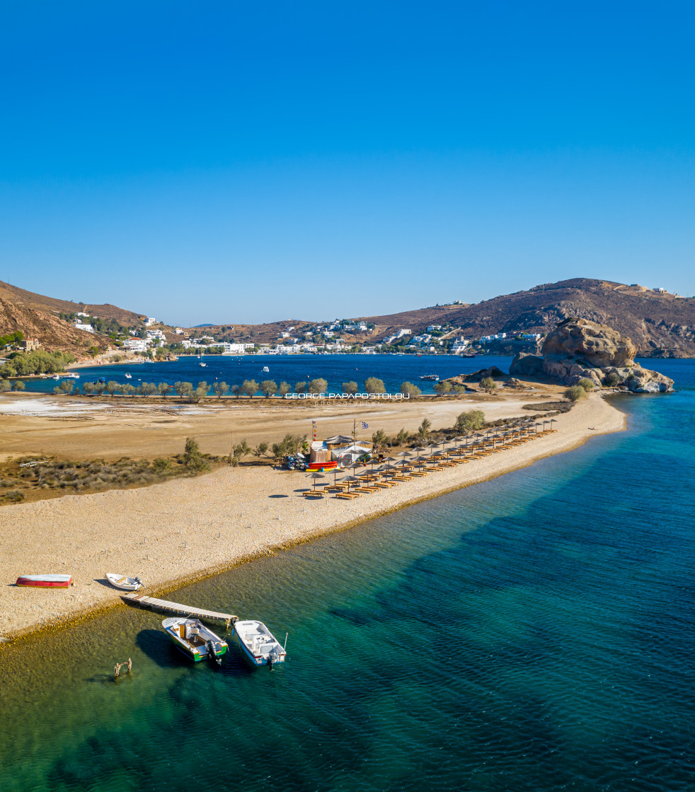 "Petra beach Patmos island 2" stock image