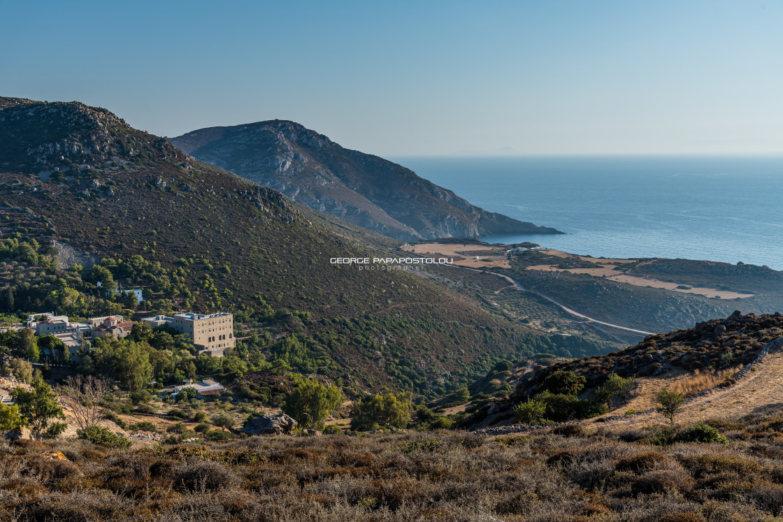 "Monastery of Annunciation of St. Angel's in Patmos island" stock image