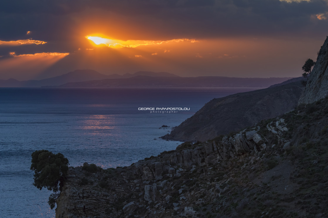 "Sunset in Therma beach" stock image