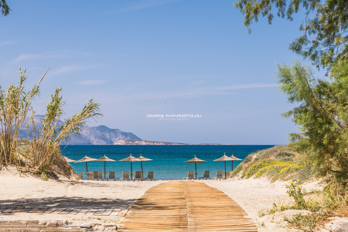 "Marmari beach in Kos island Greece" stock image