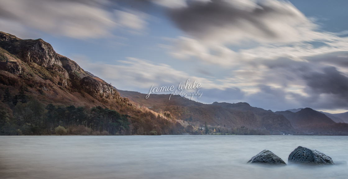 "Centenary Stone, Derwent Water" by Jamie White - £10.00 "Centenary Stone, Derwent Water" stock image