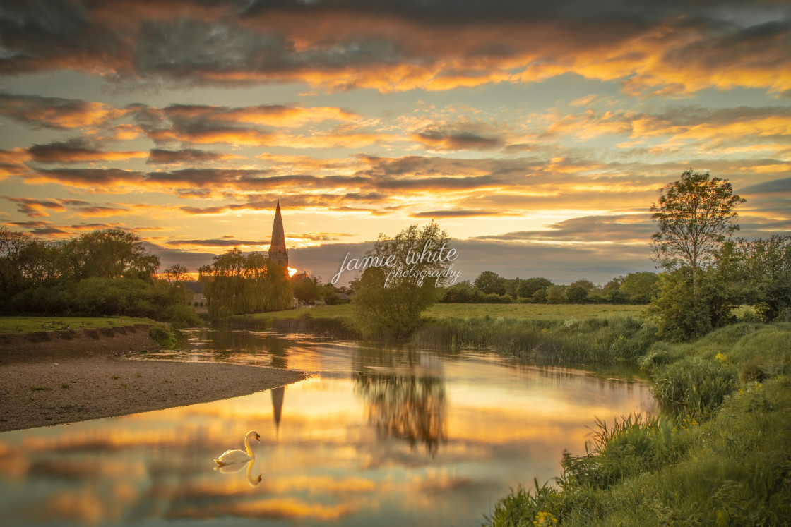"Olney Sunset" by Jamie White - £10.00 "Olney Sunset" stock image
