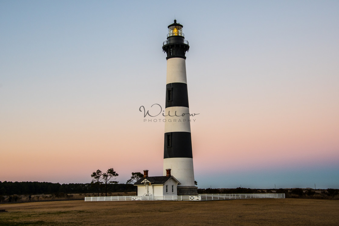 "Bodie Island Lighthouse at Sunset" stock image