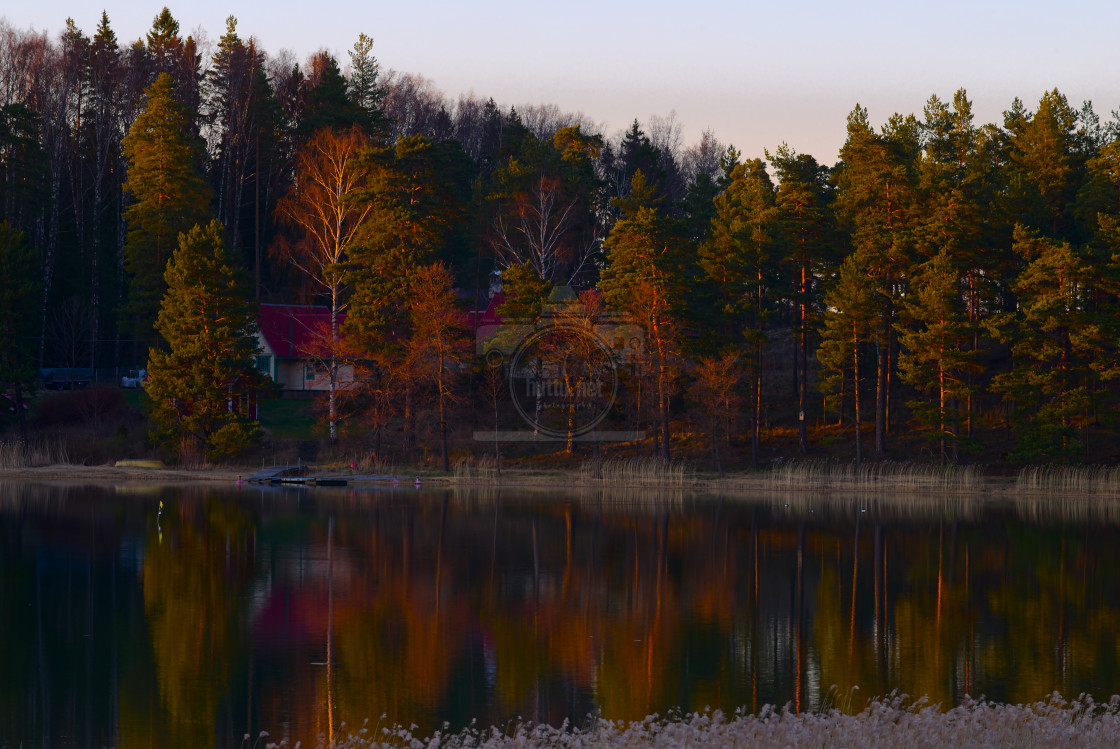 "Porvarinlahti at Sunset" by Lari Huttunen - £10.00 "Porvarinlahti at Sunset" stock image