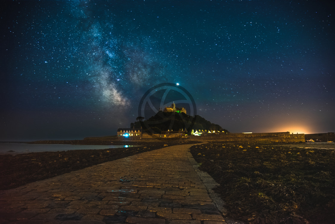 "The Milky Way over St Michaels Mount from the Causeway" by Simon Hunter - $37.64 "The Milky Way over St Michaels Mount from the Causeway" stock image