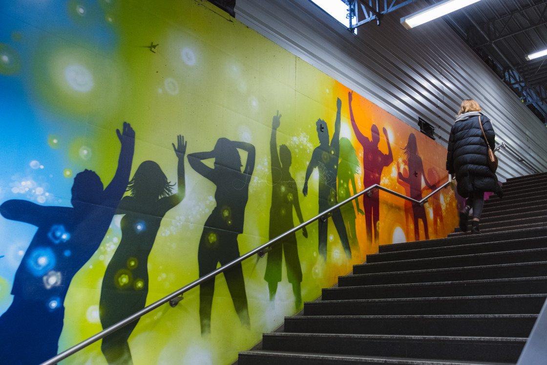 "Street art in Berlin U-Bahn" stock image