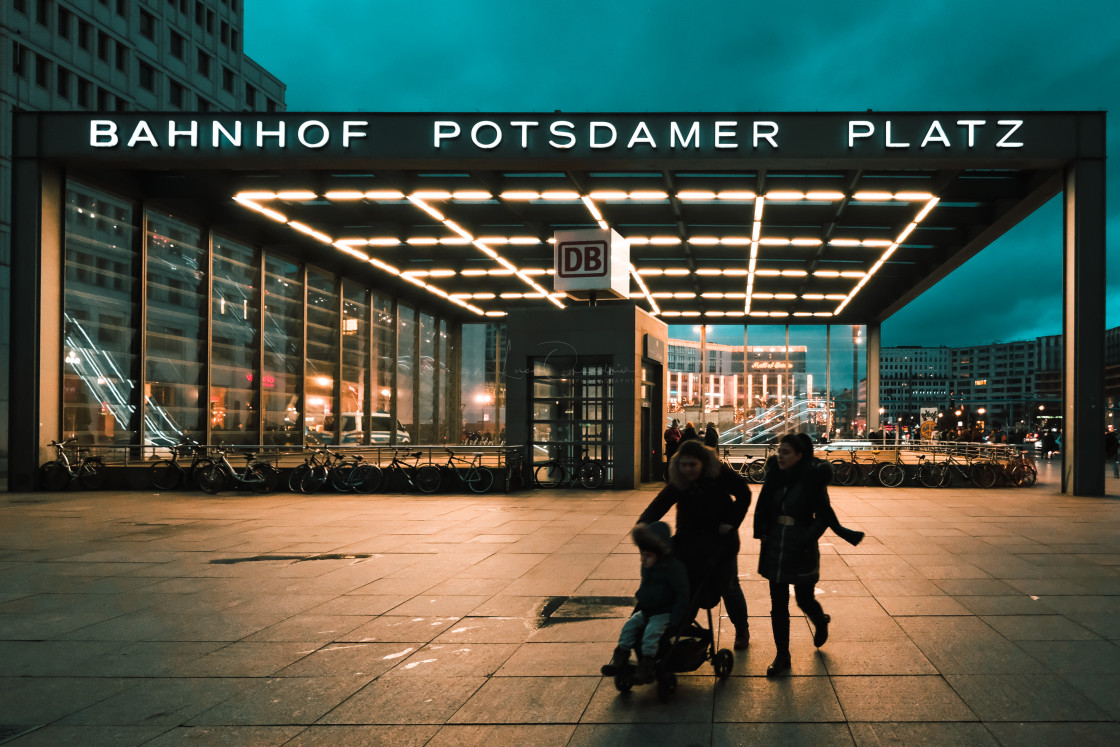 "Potsdamer Platz Station at night" stock image