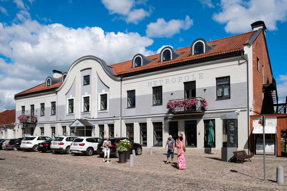 "Hotel Metropole in Kuldiga" stock image