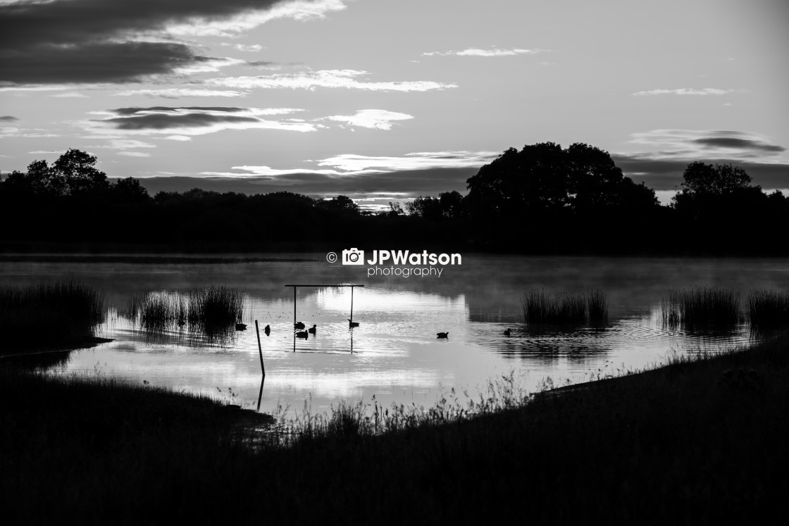 "Black and White East Lagoon" stock image