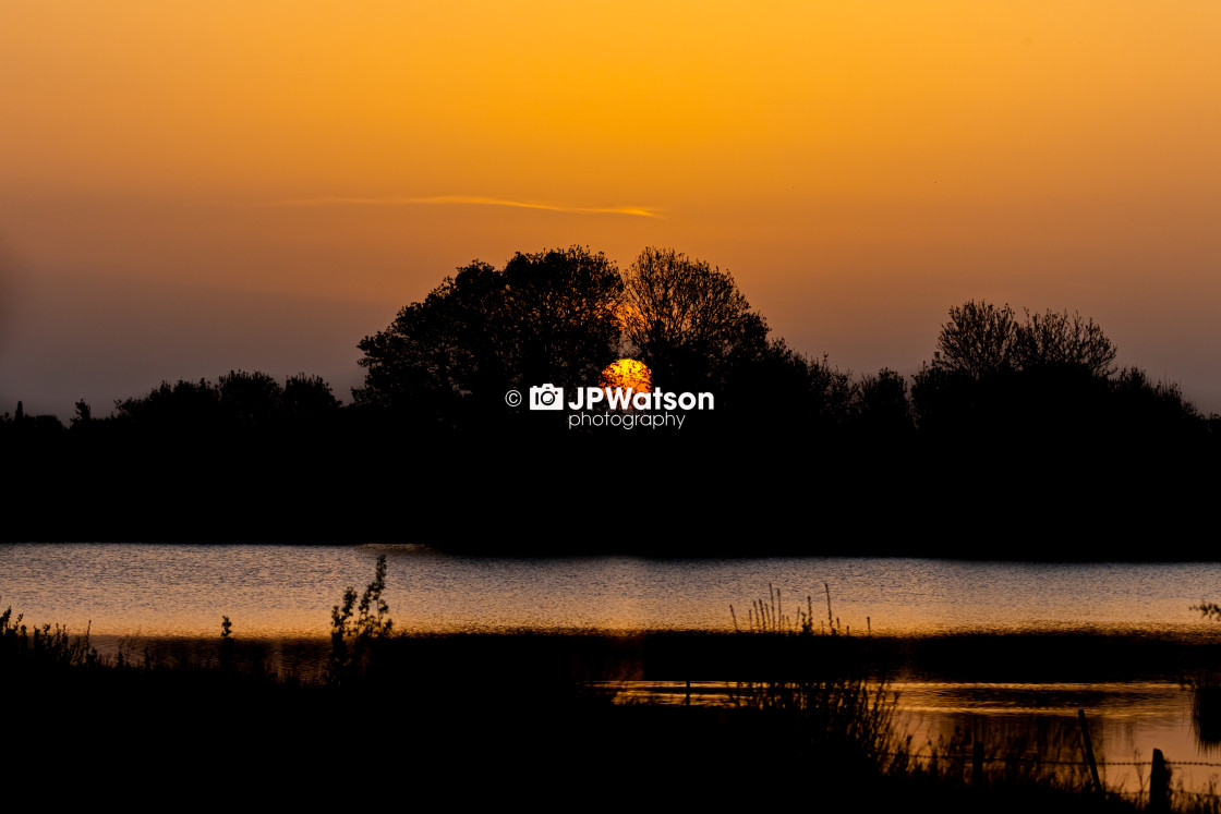 "Sunrising at Staveley Nature Reserve" stock image