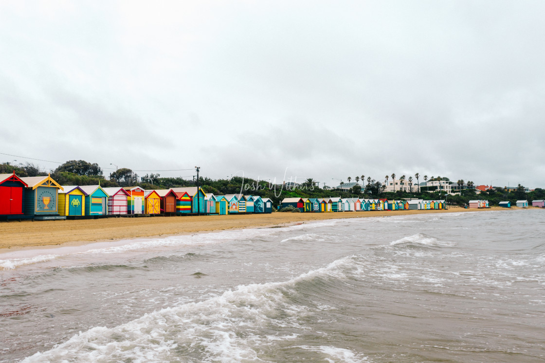 "Beach boxes" stock image