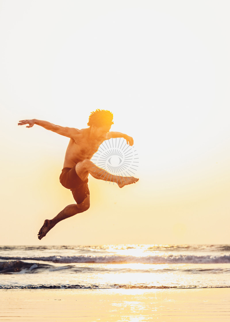 "Sunset jump" stock image