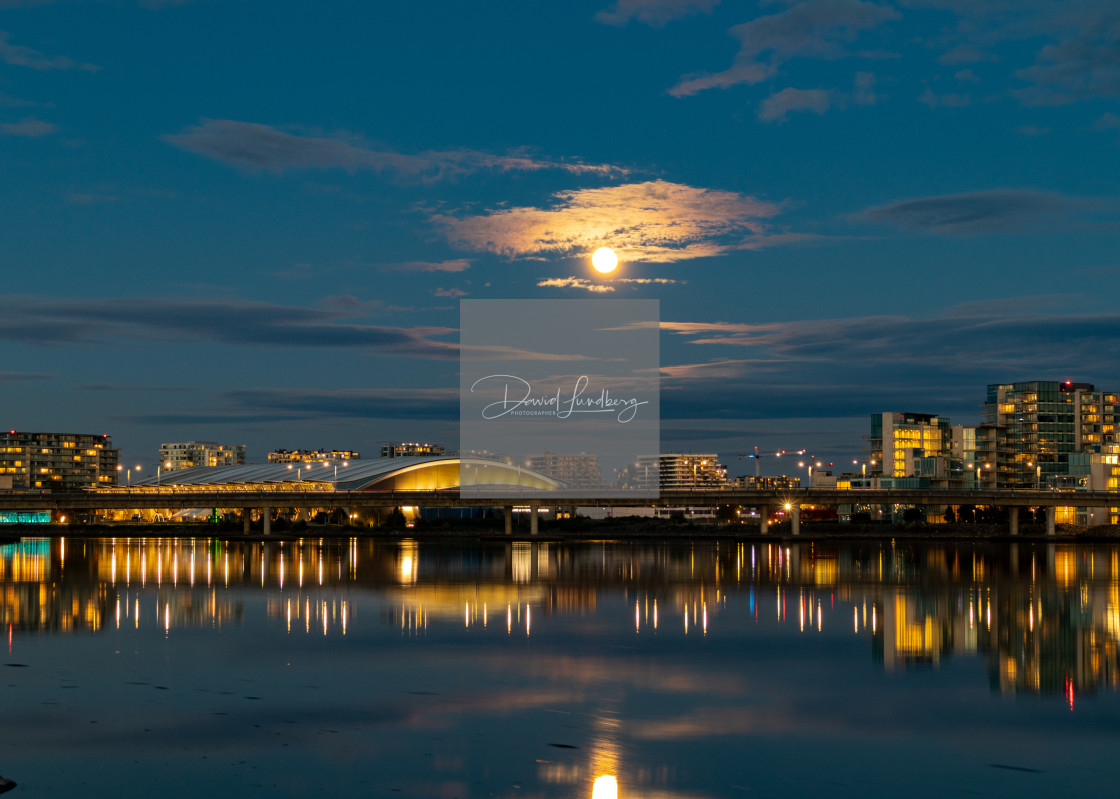 "Full Moon over the Richmond Olympic Oval" stock image