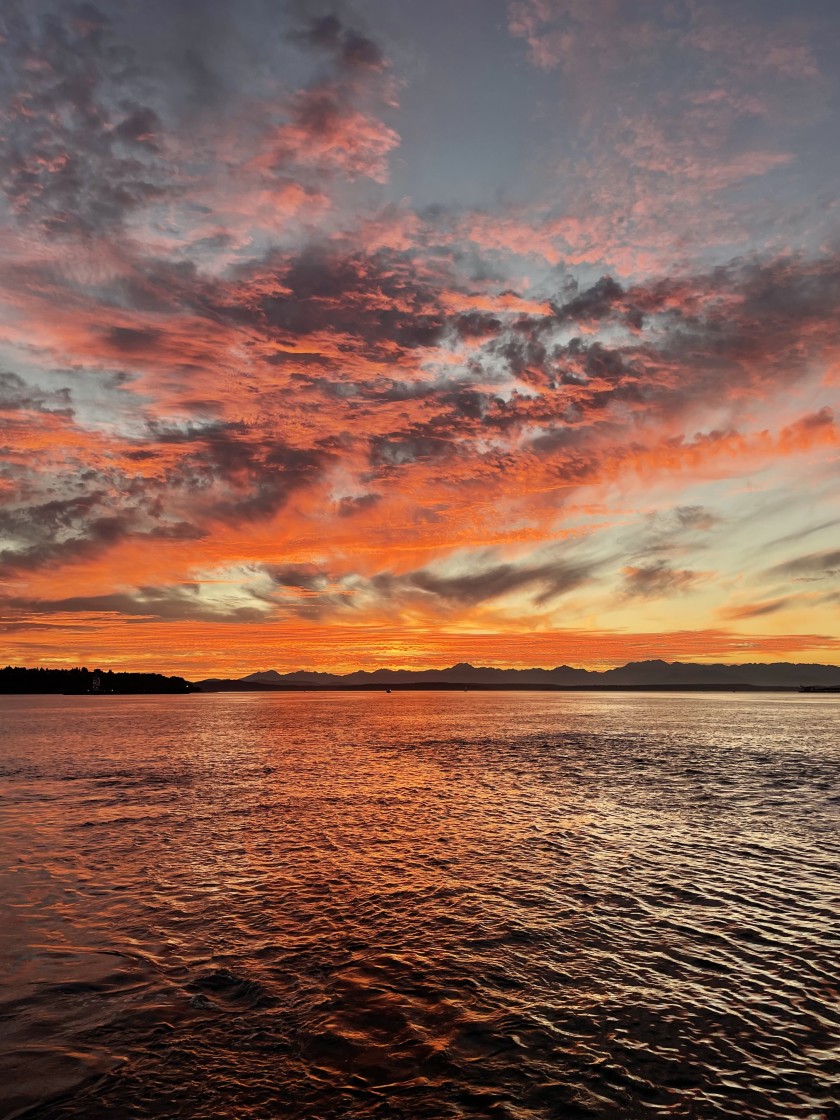 "Puget Sound Sunset" stock image