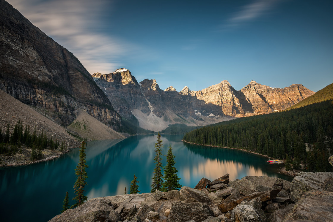 "Morning at Moraine Lake" stock image