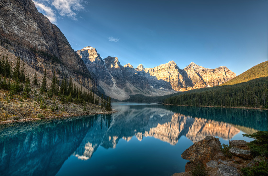 "Moraine Lake Reflections" stock image