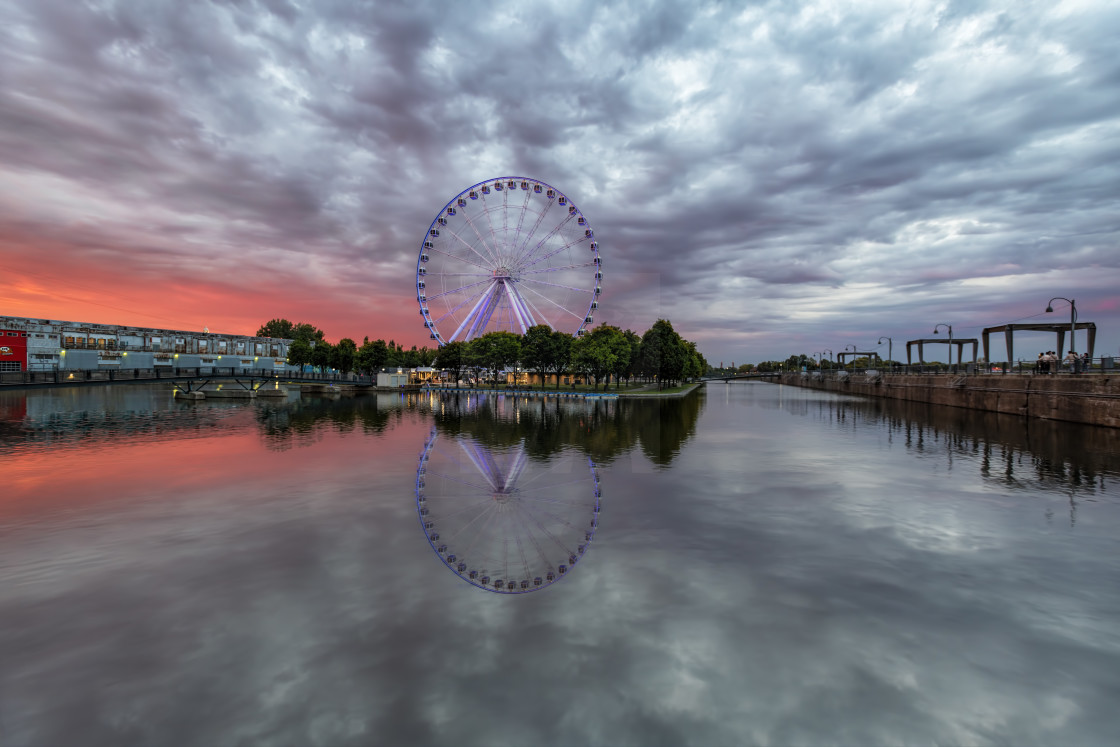 "Sunset in Old Montreal" stock image