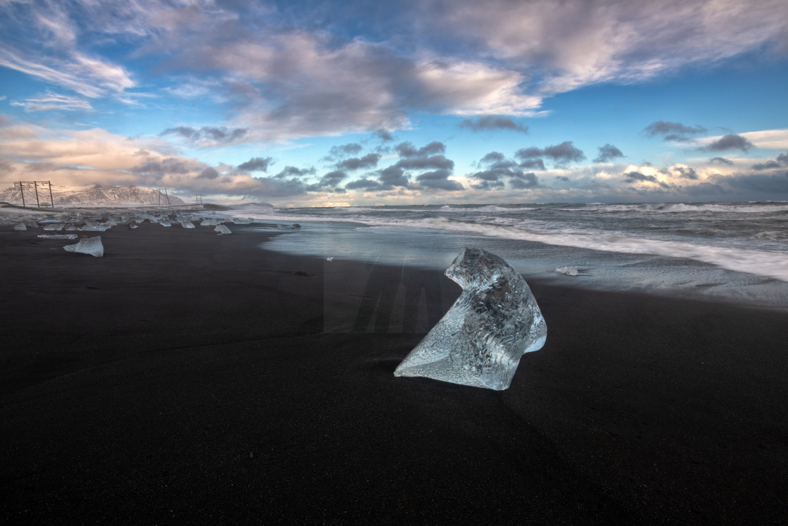 "Black Sand and Diamonds" stock image