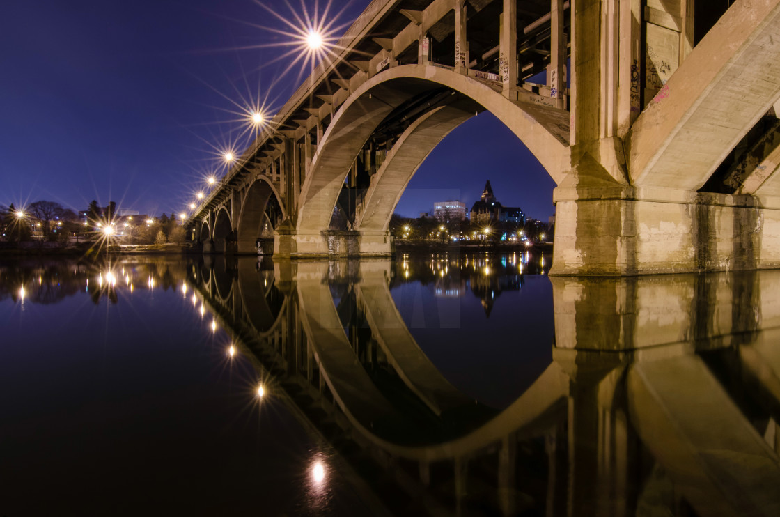 "Blue Hour Broadway Bridge" stock image