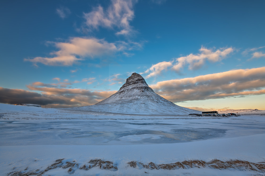 "Kirkjufell "Church Mountain" at Sunset" stock image