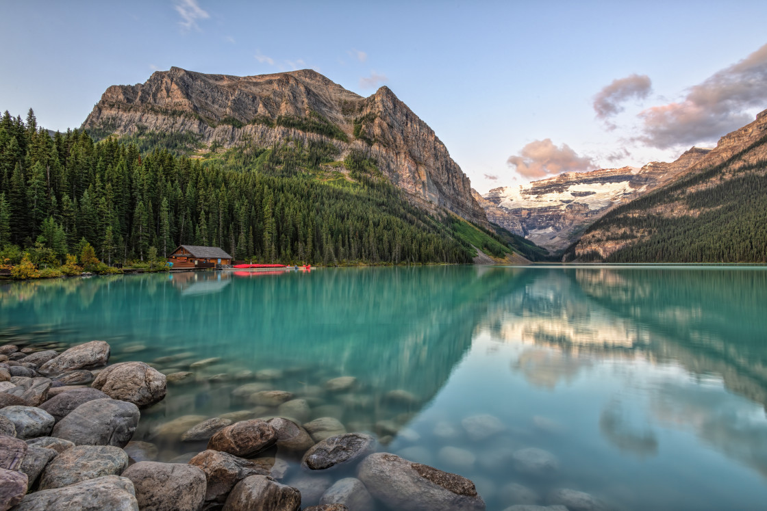 "Lake Louise Sunrise" stock image