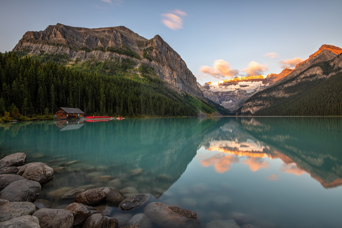 "Lake Louise Sunrise" stock image