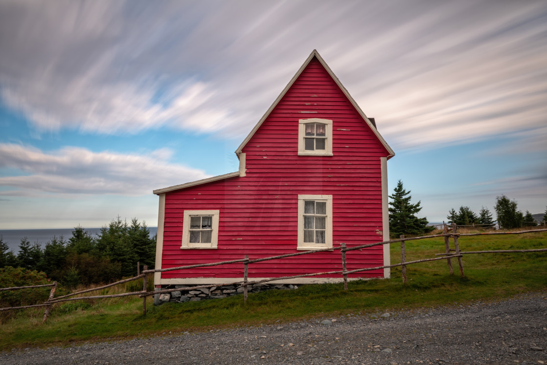 "The Little Red House - Tors Cove Newfoundland Canada" stock image