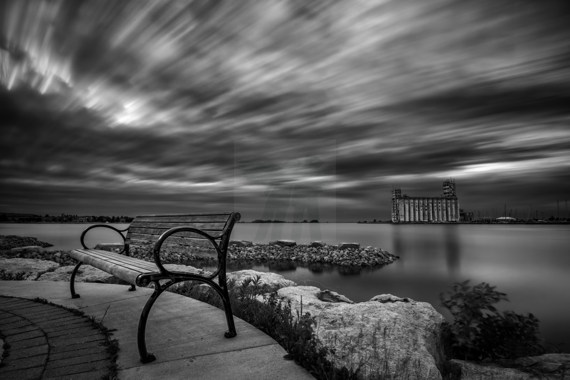 "Collingwood Harbour in Black and White" stock image