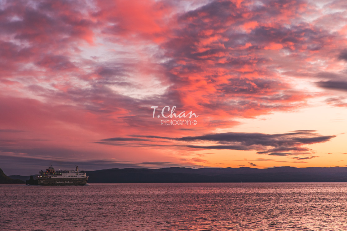 "Uig Bay Sunset" stock image