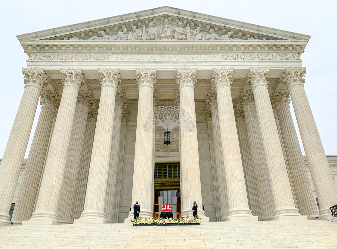 "Justice Ruth Bader Ginsberg Lying in Repose" stock image