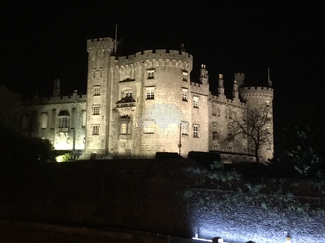 "Kilkenny Castle at Night" stock image