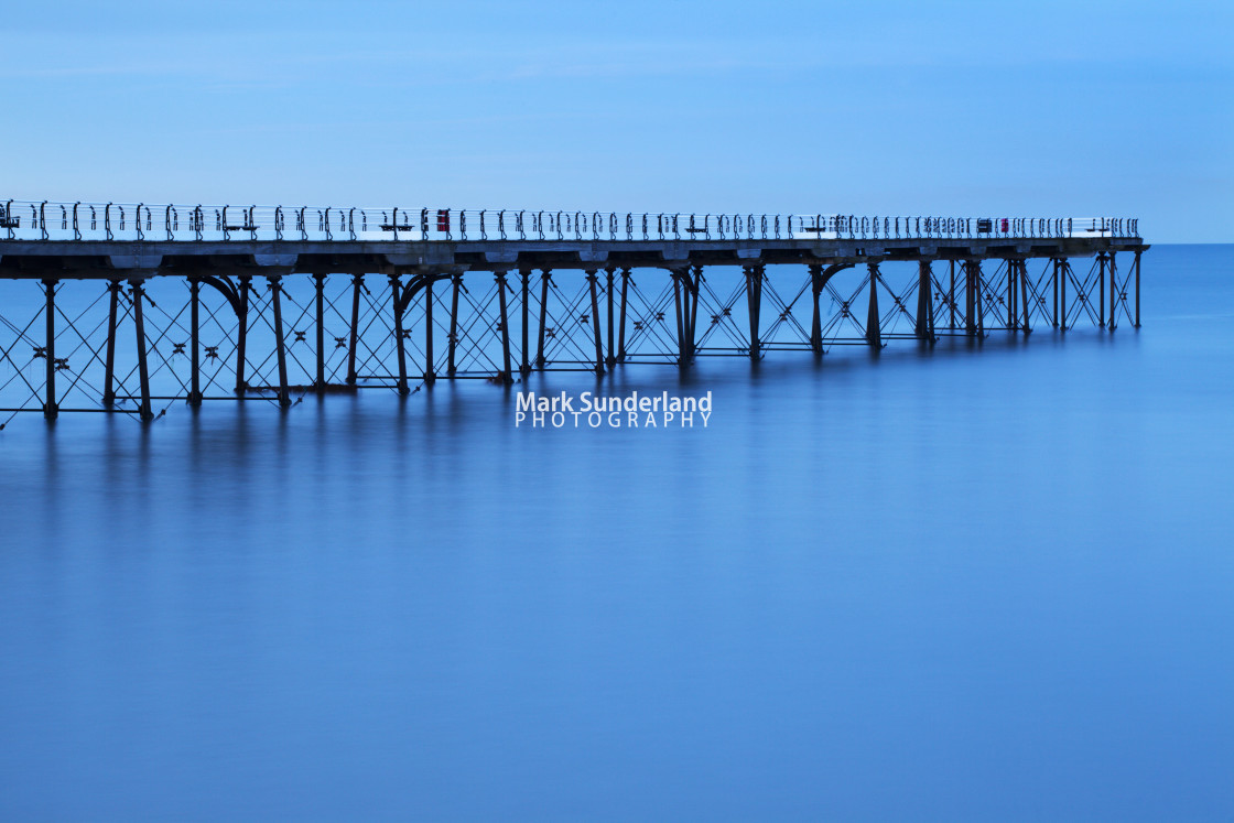 "Saltburn Pier in Twilight" stock image